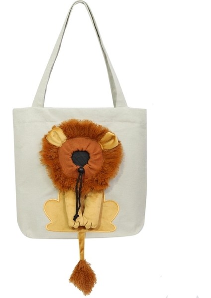 Açık Gri-L Aslan Şekli Kedi Taşıyıcı Çantalar Köpekler Için Ayarlanabilir Fermuarlı Taşıma Çantası Açık Pet Omuz Çantaları Köpek Taşıyıcı Kanvas Tote Kese (Yurt Dışından)