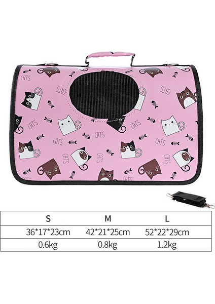 S Pet Köpek Kedi Çantası Omuz Taşınabilir Çapraz Asılı Sırt Çantası El-Taşınan Nefes Alabilir Hafif Köpek Kedi Çantası Taşıma Için Dışarı Çıkma Bavul (Yurt Dışından)