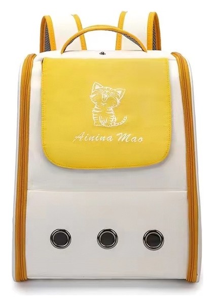 YELLOW02 Pet Kedi Taşıma Çantası Nefes Taşınabilir Kedi Sırt Çantası Açık Küçük Köpek Taşıma Taşıma Çantası Yastıklı Kedi Sırt Çantası Taşıyıcılar (Yurt Dışından)