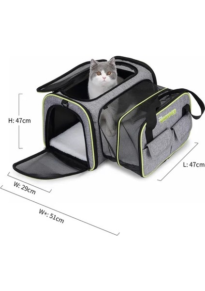Tek Taraflı Tünel Lüks Genişletilebilir Kedi Taşıyıcı Sırt Çantası Taşınabilir Küçük Evcil Hayvan Taşıyıcı Havayolu Onaylı Nefes Alabilir Örgü Kedi Sırt Çantası Taşıyıcı Katlanabilir (Yurt Dışından)