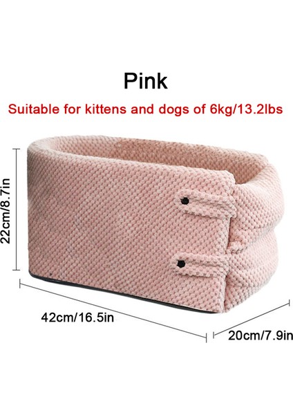 Pembe 42X20X22 cm Taşınabilir Pet Köpek Araba Koltuğu Merkezi Kontrol Kaymaz Köpek Taşıyıcıları Güvenli Araba Kol Dayama Kutusu Güçlendirici Kulübesi Yatak Küçük Köpek Kedi Seyahat (Yurt Dışından) fiyatları