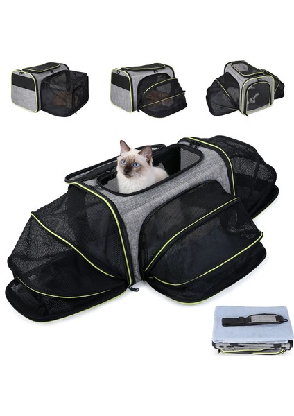 Tek Taraflı Tünel Lüks Genişletilebilir Kedi Taşıyıcı Sırt Çantası Taşınabilir Küçük Evcil Hayvan Taşıyıcı Havayolu Onaylı Nefes Alabilir Örgü Kedi Sırt Çantası Taşıyıcı Katlanabilir (Yurt Dışından) fiyatları