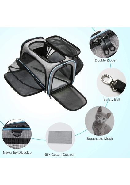 Tek Taraflı Tünel Lüks Genişletilebilir Kedi Taşıyıcı Sırt Çantası Taşınabilir Küçük Evcil Hayvan Taşıyıcı Havayolu Onaylı Nefes Alabilir Örgü Kedi Sırt Çantası Taşıyıcı Katlanabilir (Yurt Dışından) modelleri