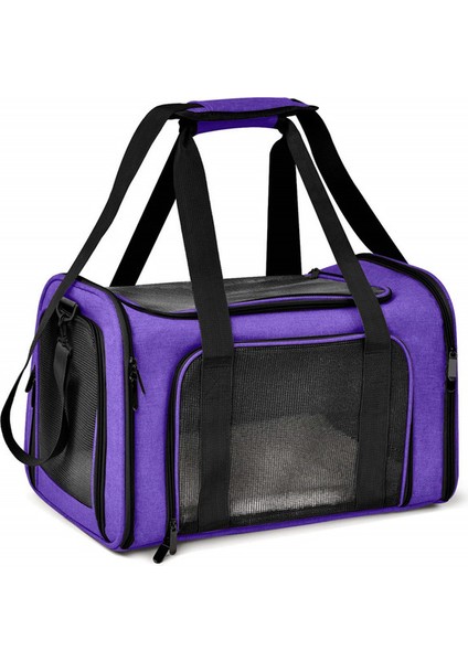 Mor 44X28X28CM Kedi Taşıma Çantaları Küçük Köpek Kedi Sırt Çantası Pencere Mesh Pet Taşıyıcı Taşıma Çantası Havayolu Onaylı Kediler Için Yumuşak Taraflı Sırt Çantası (Yurt Dışından)