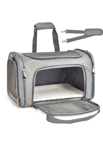 Mor 44X28X28CM Kedi Taşıma Çantaları Küçük Köpek Kedi Sırt Çantası Pencere Mesh Pet Taşıyıcı Taşıma Çantası Havayolu Onaylı Kediler Için Yumuşak Taraflı Sırt Çantası (Yurt Dışından)