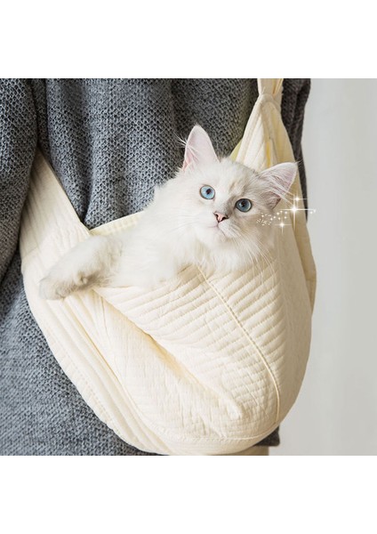 Beyaz M L40 Kedi Çantası Dışarı Çıkma Taşıma Çantası Kedi Çantası Köpek Sırt Çantası Tek Omuz Kanvas Köpek Çantası Çapraz Çanta Teddy Kedi Evcil Hayvan Malzemeleri (Yurt Dışından)