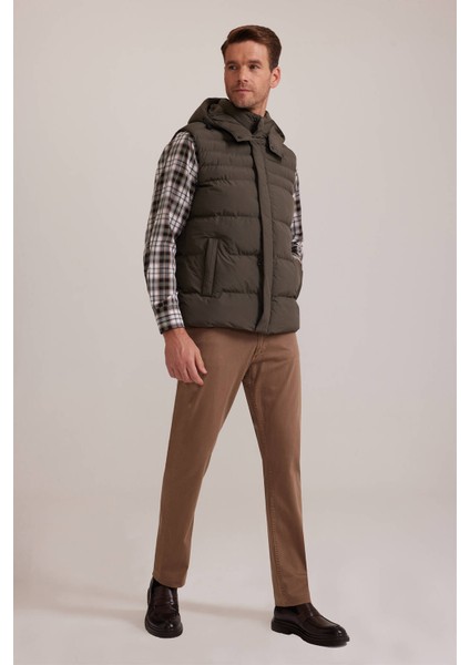 Erkek Haki Yeşil Regular Fit Yelek