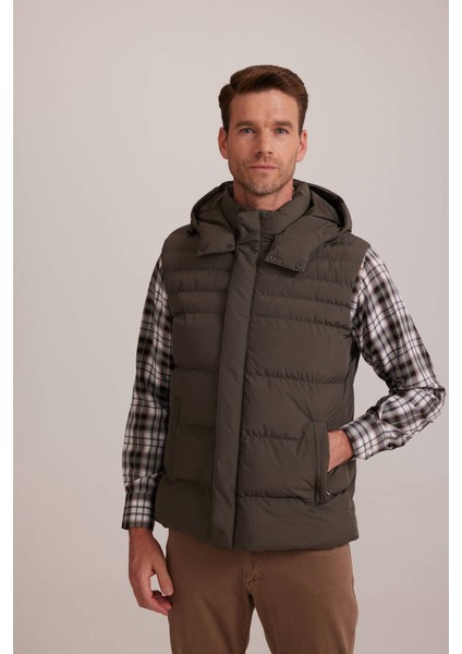 Erkek Haki Yeşil Regular Fit Yelek
