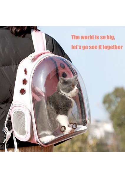 E Nefes Açık Seyahat Sırt Çantası Taşınabilir Pet Kedi Çantası Küçük Köpekler ve Kediler Için Uygun Şeffaf Uzay Kapsülü Evcil Hayvan Malzemeleri (Yurt Dışından) indirimleri