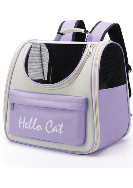 Mor L Pet Köpek Kedi Taşıyıcı Sırt Çantası Taşınabilir Seyahat Çift Omuz Çantası Uzay Kapsülü Kedi Sırt Çantası Küçük Pet Çanta Kedi Taşıma (Yurt Dışından)