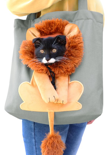 Açık Gri L-44X40CM Yumuşak Evcil Hayvan Taşıyıcıları Aslan Tasarımı Taşınabilir Nefes Alabilen Çanta Güvenlik Fermuarlı Kedi Köpek Taşıma Çantaları Giden Seyahat Evcil Hayvan Çantaları (Yurt Dışından) fiyatları