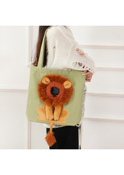 Açık Gri L-44X40CM Yumuşak Evcil Hayvan Taşıyıcıları Aslan Tasarımı Taşınabilir Nefes Alabilen Çanta Güvenlik Fermuarlı Kedi Köpek Taşıma Çantaları Giden Seyahat Evcil Hayvan Çantaları (Yurt Dışından) fırsatları