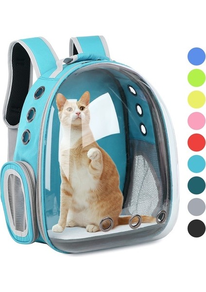Mavi Kedi Taşıma Çantası Uzay Evcil Hayvan Sırt Çantası Nefes Taşınabilir Şeffaf Sırt Çantası Yavru Köpek Taşıma Taşıyıcı Uzay Kapsülü Çanta Evcil Hayvanlar (Yurt Dışından)
