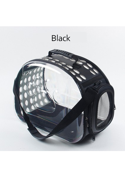 Siyah 42X28X32CM Şeffaf Kedi Köpek Taşıma Çantası Uzay Kapsülü Katlanabilir Nefes Alabilir Pet Seyahat Çantası Açık Sırt Çantası Köpek Seyahat Taşıma Çantası (Yurt Dışından)