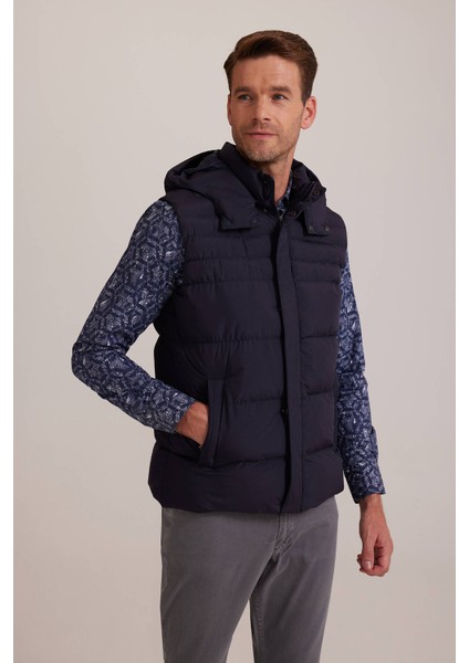 Erkek Lacivert Regular Fit Yelek