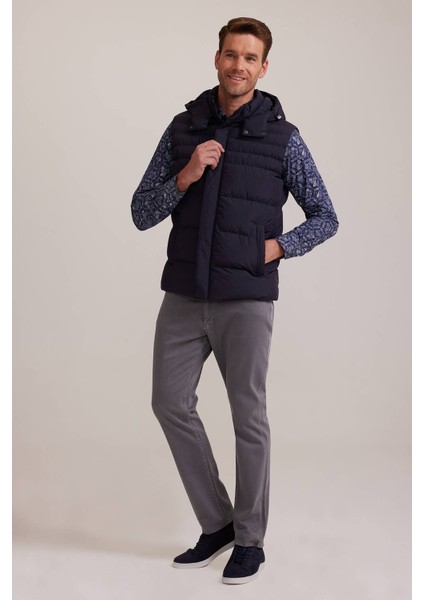 Erkek Lacivert Regular Fit Yelek
