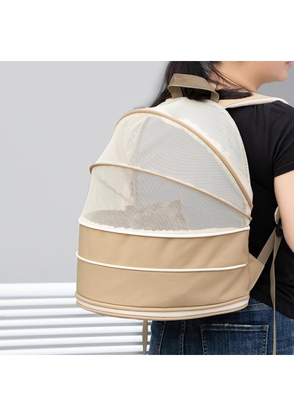 Haki Evcil Hayvan Taşıma Çantası Şeffaf Nefes Alabilir Genişletilebilir Sırt Çantası Açık Seyahat Ürünleri Küçük Köpekler Kediler Için (Yurt Dışından) modelleri