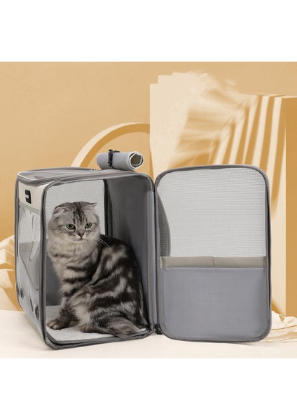 Açık Gri Evcil Hayvan Sırt Çantası Taşınabilir Kedi ve Küçük Köpekler Açık Taşıyıcı Katlanabilir Havalandırmalı Tasarım Büyük Kedi Köpek Sırt Çantası Taşıma Çantası (Yurt Dışından) indirimleri