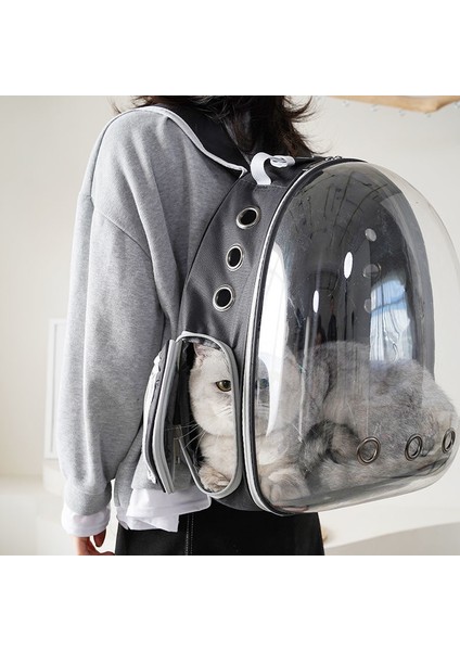 Gri Kedi Çantası Nefes Taşınabilir Evcil Hayvan Taşıma Çantası Açık Seyahat Sırt Çantası Kedi ve Köpek Için Şeffaf Uzay Evcil Hayvan Sırt Çantası (Yurt Dışından) indirimleri
