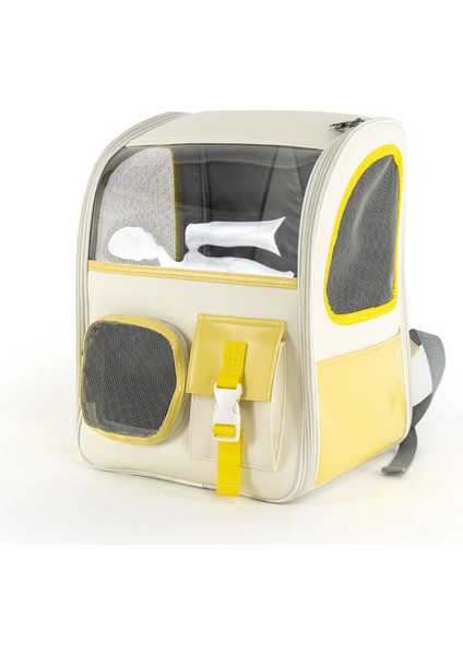 Sarı 3 Sırt Çantası Kediler Için Seyahat Şeffaf Çanta Taşıyıcı Kedi Taşıma Sırt Çantası Pet Yavru ve Küçük Köpek Evcil Hayvan Taşıma Çantası Açık Çanta (Yurt Dışından)