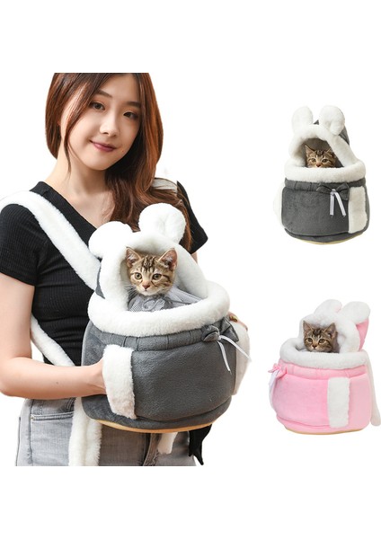 Gri 3kg Nefes Alabilir Pet Kedi Taşıma Çantası Küçük Köpekler Için Kış Sıcak Sırt Çantası Kedi Açık Seyahat Yavru Asılı Göğüs Çantası 6kg Yük Taşıyan (Yurt Dışından)