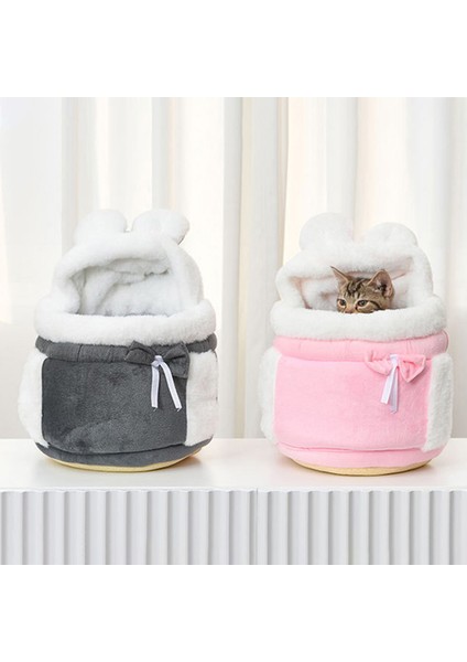Gri 3kg Nefes Alabilir Pet Kedi Taşıma Çantası Küçük Köpekler Için Kış Sıcak Sırt Çantası Kedi Açık Seyahat Yavru Asılı Göğüs Çantası 6kg Yük Taşıyan (Yurt Dışından)