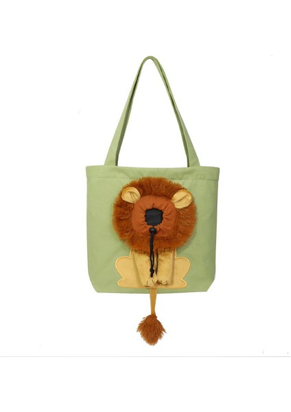 Yeşil L 44X40CM Yumuşak Evcil Hayvan Taşıyıcıları Aslan Tasarımı Taşınabilir Nefes Alabilen Çanta Kedi Köpek Taşıma Çantaları Giden Seyahat Evcil Hayvan Çantası Güvenlik Fermuarlı (Yurt Dışından)