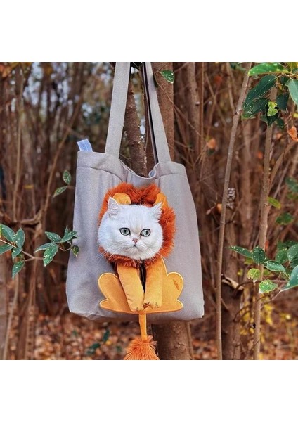 Mavi 40X37 cm Açık Kafa Küçük Aslan Şekli Omuz Çantası Kediler ve Köpekler Küçük Evcil Hayvanlar Tuval Dışı El Çantası Evcil Hayvan Çantası Kedi Taşıyıcı (Yurt Dışından) fırsatları