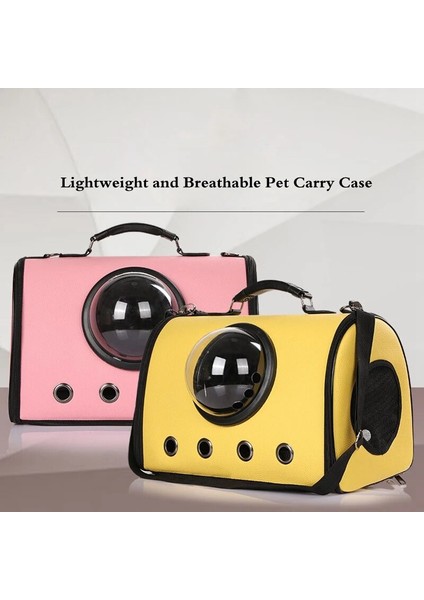 Pembe Evcil Hayvan Taşıma Çantası Kedi Sırt Çantası Taşınabilir Katlanabilir Nefes Köpek Açık Seyahat Bir Omuz Crossbody Çanta Bavul Uzay Kapsül (Yurt Dışından) modelleri