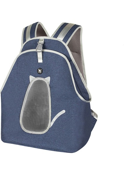 Mavi Pet Köpek Kedi Sırt Çantası Çift Omuz Taşınabilir Seyahat Sırt Çantası Açık Evcil Hayvan Taşıma Çantası Pet Köpek Ön Çanta Örgü Sırt Çantası Evcil Hayvan Çantası (Yurt Dışından)