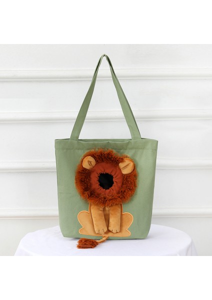 Yeşil 40X35CM-IN 4kg Yumuşak Evcil Hayvan Taşıyıcıları Aslan Tasarımı Taşınabilir Nefes Alabilen Çanta Kedi Köpek Taşıma Çantaları Giden Seyahat Evcil Hayvan Çantası Güvenlik Fermuarlı (Yurt Dışından)