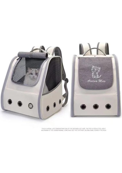 AA074-9 Pet Kedi Taşıyıcı Sırt Çantası Nefes Alabilir Taşınabilir Seyahat Sırt Çantası Kedi ve Köpek Için Anti Ayrılma Kemeri ile Üç Kapılı Tasarım AA074 (Yurt Dışından) fiyatları