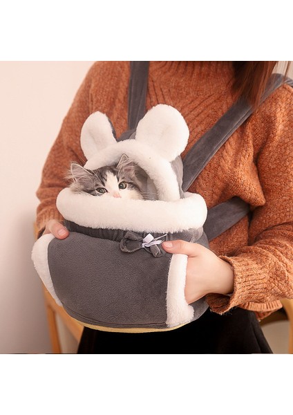 Color1 L Pet Taşıma Köpek Kedi Taşıyıcı Sırt Çantası Uyar Peluş Seyahat Çantası Göğüs Paketi Nefes Kedi Hayvan Taşıma Sırt Çantası (Yurt Dışından)