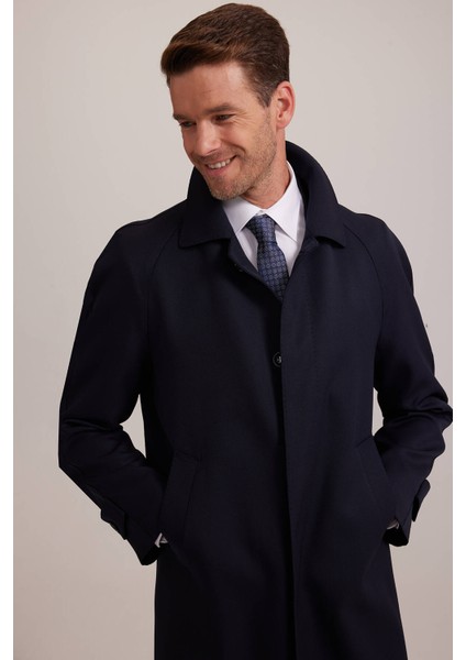 Erkek Lacivert Regular Fit Gabardin Pardesü indirimleri