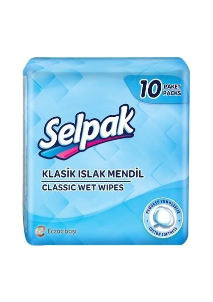 Klasik Islak Cep Mendili 10' Lu