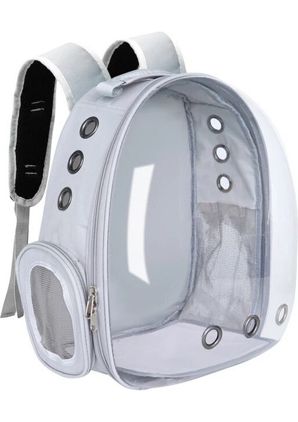 047GRAY 37X28X46CM Taşınabilir Kedi Taşıma Çantası Nefes Pet Küçük Köpek Kedi Sırt Çantası Açık Seyahat Uzay Kapsülü Kafes Şeffaf Uzay Pet Sırt Çantası (Yurt Dışından)