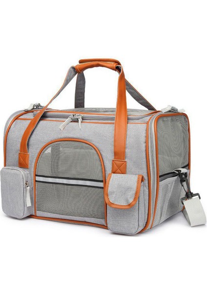Açık Gri 0-6 kg Kedı Köpek Pet Uçak Taşıyıcıları Nefes Örgü Katlanabilir Büyük Kapasiteli Kedi Taşıma Çantası Açık Seyahat Evcil Hayvan Malzemeleri Çantası (Yurt Dışından) fiyatları
