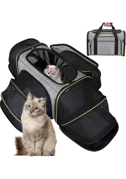 Gri Evcil Hayvan Seyahat Çantası Fermuar Ayarlanabilir Nefes Alabilir Katlanabilir Genişletilebilir Küçük Orta Kedi Koltuğu Açık Çanta Malzemeleri Köpek Aksesuarları (Yurt Dışından) fiyatları