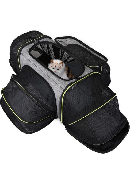 Gri Evcil Hayvan Seyahat Çantası Fermuar Ayarlanabilir Nefes Alabilir Katlanabilir Genişletilebilir Küçük Orta Kedi Koltuğu Açık Çanta Malzemeleri Köpek Aksesuarları (Yurt Dışından) modelleri