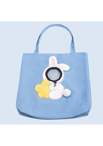 Mavi Tavşan 38X38 cm Balarısı Şeklinde Gösteri Kafası Pet Kanvas Şekilli Omuz Çantası Küçük Kedi Köpek Açık Taşıma Seyahat Çanta Çanta Hayvan Sling Taşıyıcı (Yurt Dışından)