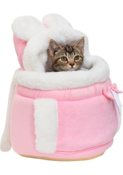 Siyah Pet Asılı Göğüs Çantası Ultra Yumuşak Peluş Köpek Çantaları Cepler ile Sıcak Kış Kedi Sırt Çantası Şapka Rahat Köpekler Taşıma Çantası (Yurt Dışından) fiyatları