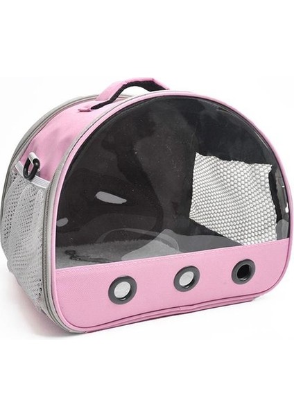 Pembe Taşınabilir Evcil Hayvan Taşıma Çantası Şeffaf Pencere ile Açık Çanta Asmak Tavşan Hamster Chinchilla Kirpi (Yurt Dışından)
