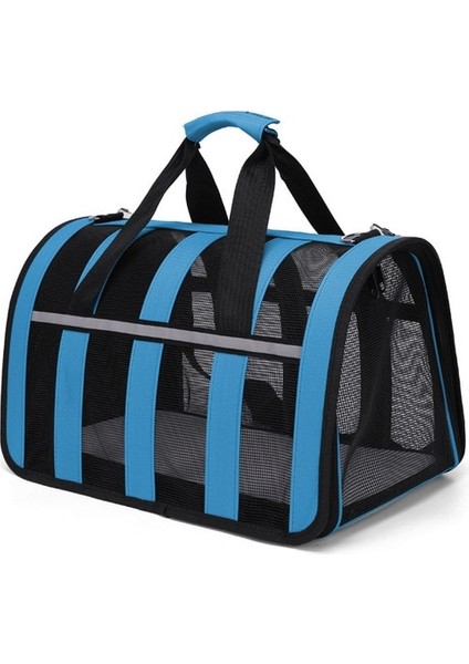 Mavi S 34X24X24CM Taşınabilir Kedi Taşıma Çantası Pet Araba Seyahat Kasaları Araç Katlanır Yumuşak Yatak Katlanabilir Köpek Kulübesi Evi Orta Yavru Köpek Için (Yurt Dışından)