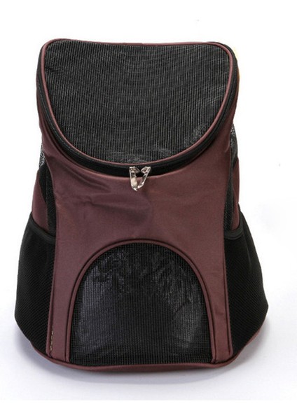 Kahve Rengi Evcil Hayvan Taşıma Çantası Kedi Sırt Çantası Taşınabilir Katlanabilir Nefes Orta Kedi Köpek Sırt Çantaları Açık Ön Çanta Örgü Sırt Çantası (Yurt Dışından)