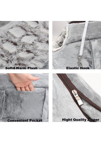 Beyaz 42X32X26 cm Yumuşak Peluş Kedi Çanta Kedi Sırt Çantası Panier Çanta Kediler Için Seyahat Peluş Kediler Çanta Pet Köpek Sırt Çantası Taşıyıcı Yatak Yavru Kedi Aksesuarları (Yurt Dışından)