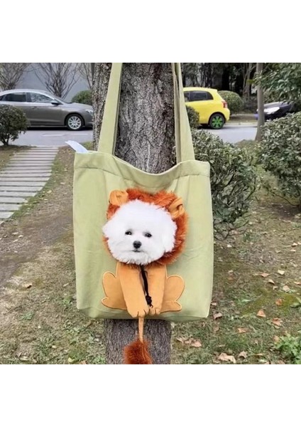 Açık Yeşil 30X36CM Açık Kafa Küçük Aslan Şekli Omuz Çantası Kediler ve Köpekler Küçük Evcil Hayvanlar Tuval Dışı El Çantası Evcil Hayvan Çantası Kedi Taşıyıcı (Yurt Dışından) fiyatları