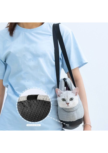 Gri 45X22X20XM Yokee Kış Sıcak Taşınabilir Kedi Evcil Hayvan Taşıma Çantası Supplie Yavru Köpek Küçük Köpek Çanta Ayrılabilir Ped Seyahat Açık Sırt Çantası (Yurt Dışından)