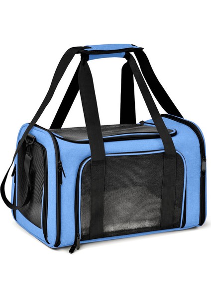 Mavi 44X28X28CM Köpek Taşıyıcı Köpek Sırt Çantası Kedi Taşıma Çantası Evcil Hayvan Taşıma Çantası Seyahat Çantaları Havayolu Onaylı Taşıyıcı Kediler Köpek Aksesuarları (Yurt Dışından)