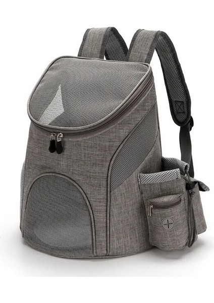Gri L Kedi Için 0-6kg Evcil Hayvan Taşıma Çantası Kedi Sırt Çantası Taşınabilir Katlanabilir Nefes Alabilir Orta Kedi Köpek Sırt Çantaları Açık Ön Çanta Örgü Sırt Çantası (Yurt Dışından)