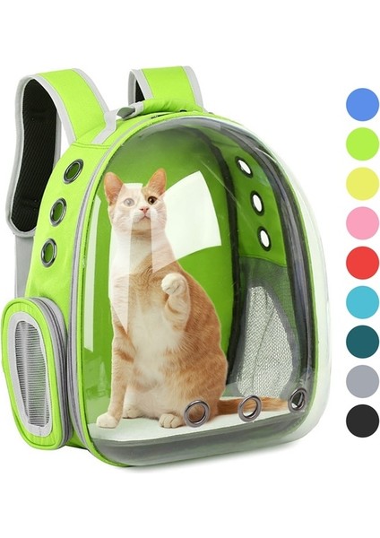 Floresan Yeşil Kedi Taşıma Çantası Uzay Evcil Hayvan Sırt Çantası Nefes Alabilir Taşınabilir Şeffaf Sırt Çantası Yavru Köpek Taşıma Taşıyıcı Uzay Kapsülü Çantası Evcil Hayvanlar (Yurt Dışından)